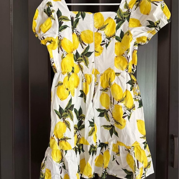English Factory Yellow Lemon Print Mini Dress - Picture 2 of 4
